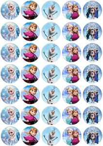 35 x Frozen Elsa And Anna Edible Cupcake Toppers Image Birthday Party (a) - Picture 1 of 1