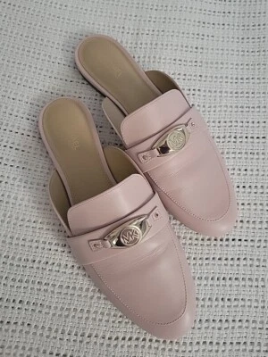 Michael Kors Loafer Mules MK Monogram  Plate Women's US Size 7.5M-Dusty Rose - Image 1 of 4