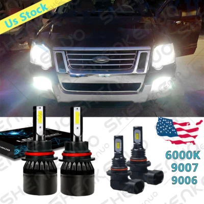 For Ford Ranger 1998 1999 2000 LED Headlight Hi/Lo+ Fog lamp Bulbs Combo Kit 6k - Image 1 of 4