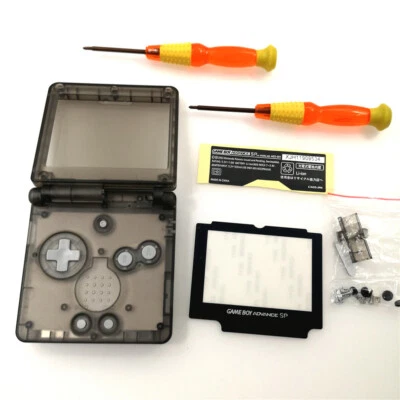 MARKENLOS For IPS Screen Clear Black Shell Housing Case For Game Boy Advance SP GBA SP