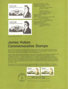 Página de recuerdo #8129 18c/20c John Hoban - Scott #1935-1936 USPS - Imagen 1 de 1