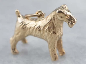 Gold Schnauzer Terrier Dog Charm - Picture 1 of 10