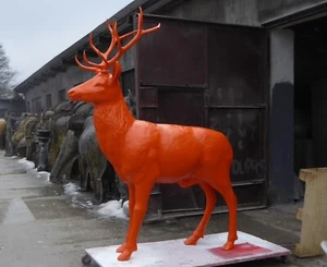 Hirsch lebensgroß 3D😉 Waldtiere Figur Skulptur Dekoration HAEIGEMO Terrasse - Picture 1 of 6