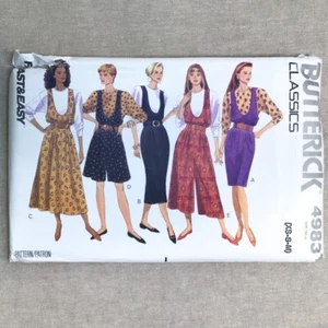 Vintage Butterick 4983 Size XS-S-M (6-14) Sewing Pattern Jumper Jumpsuit UNCUT - Picture 1 of 5