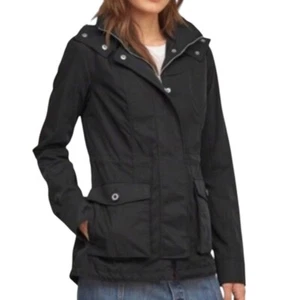 Abercrombie & Fitch Nylon Parka Water Wind Resistant Hoody Jacket Zip Snap XS - Picture 1 of 18