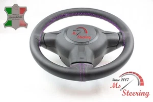 FÜR SMART FORTWO W450 1998-2006 SCHWARZ LEDER LENKRADABDECKUNG, LILA 2 STI - Bild 1 von 12