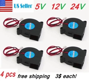 4pcs 5V 12V 24V DC 50mm Blow Radial Cooling Fan 5015 Blower For 3D Printer DIY - Picture 1 of 4