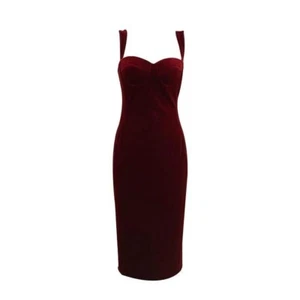 Sommerliches elegantes High-End Samt Spaghettiträger Kleid im französischen Stil - Bild 1 von 5