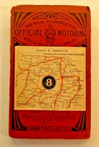 RAC Official Motoring Map Sheet 8 Norwich 1 in:1 mile cloth undated - Imagen 1 de 8