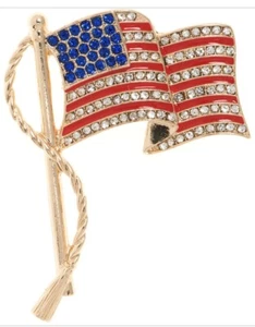 $28 Anne Klein Flag Pin Red White. & Blue SS5 - Picture 1 of 2