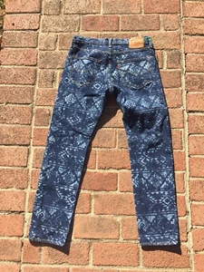 New Levis Sample 501 502 Dye Denim Premium Jeans Size 35 pants Tribal Print - Picture 1 of 11