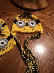 Inspired by Minion, Hand Crochet Minion Hat/Beanie, size Small Adult - Picture 1 of 3