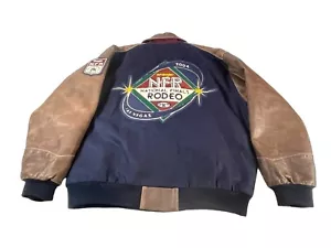 National Finals Rodeo Wrangler Leather/Wool PRCA Contestant Jacket 2004  LRG - Picture 1 of 20