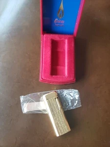 Antique Flame Crest Butane Torch Lighter Gold Chrome Collectible Rare Japan - Picture 1 of 12