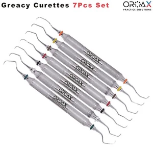 Juego de 7 curetas Gracey de 10 mm con mango hueco de acero - OROAX - Picture 1 of 3