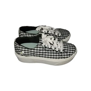 Dr. Scholls Funday Women's Platform Sneakers 8.5M Black White Gingham Plaid (ZG) - Picture 1 of 10