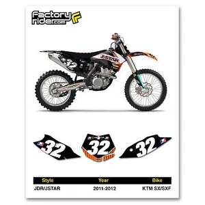 2011-2012 KTM SX-SXF Dirt Bike Graphics Motocross Custom Number Plates J Star - Picture 1 of 3