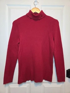 Vintage Lauren Ralph Lauren rosso cotone a costine logo ricamato girocollo 1x classico - Foto 1 di 6