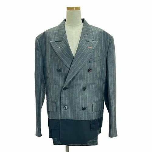 Blazer sopra doppiopetto Maison Margiela 2024SS lana a righe completo usato0