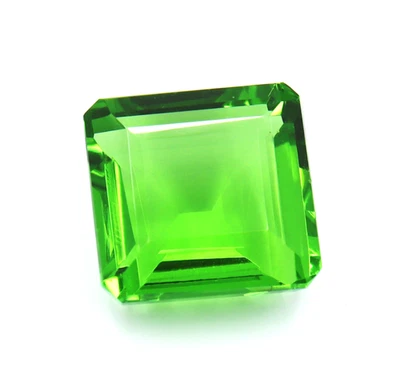89 Ct Natural Beautiful Peridot Green Color Certified Loose Gemstone Radiant Cut - Image 1 of 4