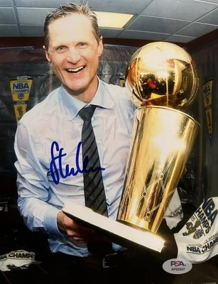 Steve Kerr Golden State Warriors Autograph Signed Finals 8x10 Photo! Psa Coa - Image 1 of 2