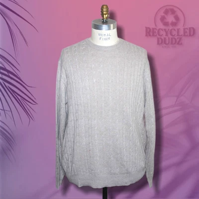 NWT Allen Solly 100% Cashmere Men's XL Beige Cable Knit Sweater Luxury Layering - Image 1 of 4