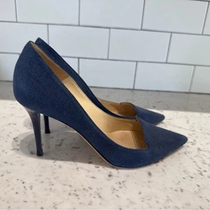 Jimmy Choo Allure Navy Blue Textured Pumps 37.5 - Bild 1 von 8