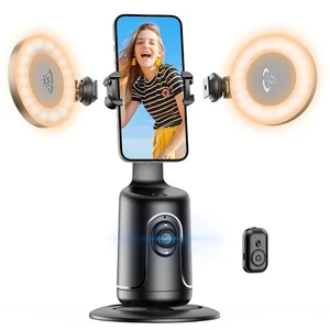Trépied Auto Face Tracking avec 2 Selfie Ring Light, Rotation 360° Face Body - Photo 1 sur 10