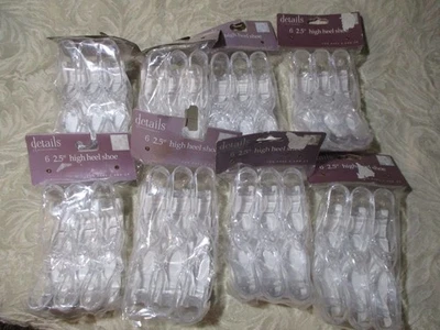 Лот из 48 прозрачный пластиковый высокий каблук туфли в 8 пакетов конфеты держатель стола декор! - Изображение 1 из 4