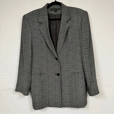 Blazer Kasper ASL de colección negro espiga de gran tamaño para mujer 12 Preppy Academia Foto 1 de 4