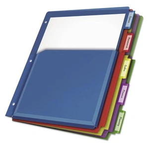 Cardinal Poly Expanding Pocket Index Dividers 5-Tab Letter Multicolor per Pack - Picture 1 of 8
