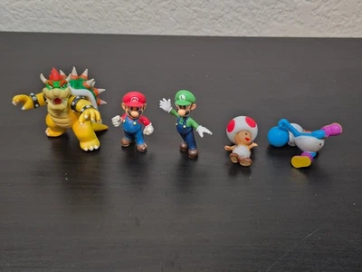 Super Mario Mini Figure Set PVC 2008 – Mario Luigi Bowser Toad Blue Yoshi - Image 1 of 4