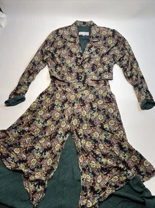 Vintage Platinum by Dorothy Schoelen Skirt And Jacket Set 2pcs Sz S Floral 1980s - Picture 1 of 16