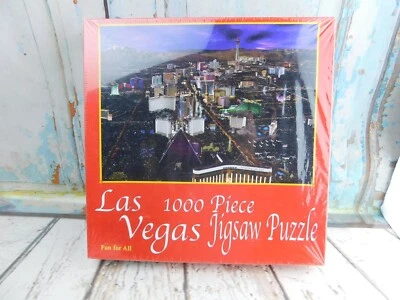 Las Vegas  1000 pc Jigsaw Puzzle GIANT 20" x 27" USA GRAFX  New Sealed Vtg - Image 1 of 4