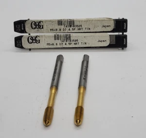 LOT OF 2 - OSG M5x0.8 D7-P 4.5P NRT TIN HSS-Co [GB 2] - Picture 1 of 3