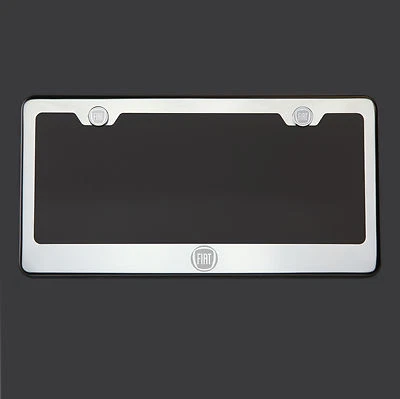 Mirror Chrome Fiat Logo Laser Etched T304 Stainless Steel License Plate Frame - Image 1 of 4