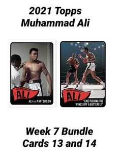 2021 TOPPS MUHAMMAD ALI - THE PEOPLE'S CHAMP CARD #13 AND #14 - 2 CARD BUNDLE - Picture 1 of 5