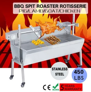 110V 46inch Rotisserie Spit Kit BBQ Pig Lamb Grill Motor Roaster - Picture 1 of 7