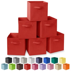 6 Collapsible Foldable Fabric Cubby Cube Storage Bins Baskets for Shelves - Picture 1 of 128