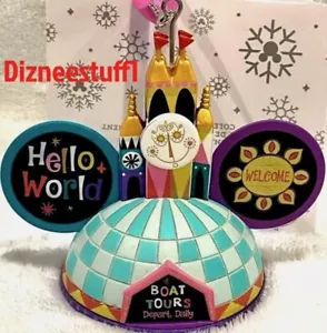 2024 Disney Parks It’s A Small World Clock Boat Tours Ear Hat Christmas Ornament - Picture 1 of 1