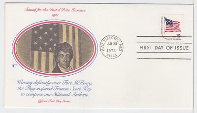 TurtlesTradingPost- American Flag  1978 #1598 - FDC- Fleetwood Cachet - Image 1 of 2