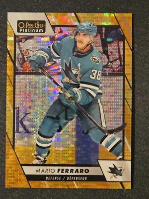 23-24 O-Pee-Chee Platinum Mario Ferraro 🪙🪙🪙 Seismic Gold Variant Variant #/50 - Image 1 of 3