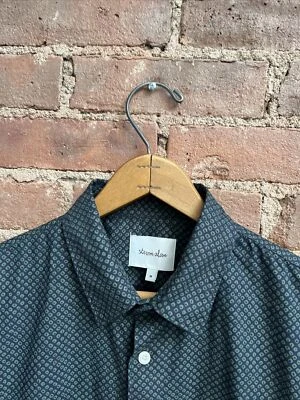 Camisa para hombre Steven Alan, talla mediana, azul/verde 100 % algodón EE. UU. Foto 1 de 4