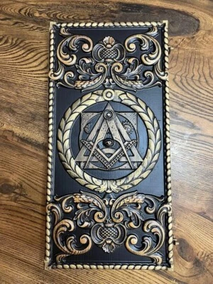 3D Premium WOODEN BACKGAMMON Set Game New Board 48cm (19"), Carved, FreeMasons - Image 1 of 4