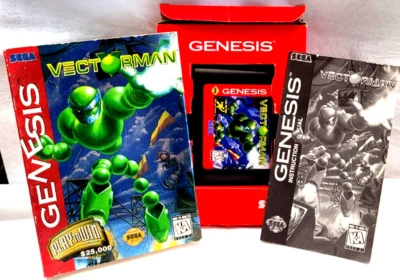 Vectorman (Sega Genesis, 1995) CIB Complete - Cardboard Box w/ Game & Manual. - Image 1 of 4
