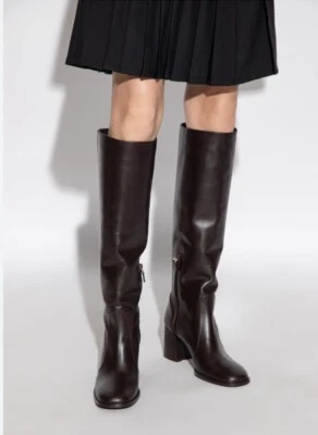 Botas Stuart Weitzman de cuero negro con tacón alto hasta la rodilla talla 8,5 EE. UU. 39 UE $955 Foto 1 de 4