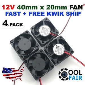 12v Gdstime 40mm 40x40x20mm DC Cooling Fan 4020s Computer Case 2-Pin 4-Pack - Picture 1 of 7