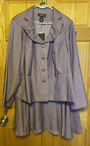 NWT Women’s Size 22W Midnight Velvet Skirt & Jacket Set Purple 