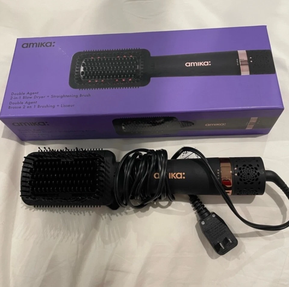 Amika Double Agent 2-in-1 Blow Dryer + Straightening Brush New- FREE SHIPPING - Image 1 of 1