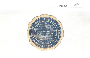 2" Diameter Bad Aachen Laurensberger Tennverein * 16 Juli 1933 Gummed label. - Picture 1 of 1